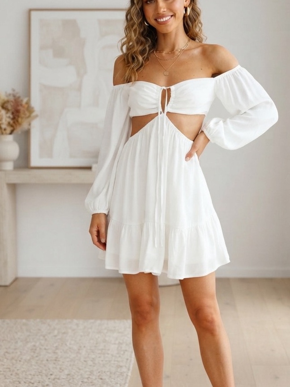 Princess Polly White off the shoulder dress
